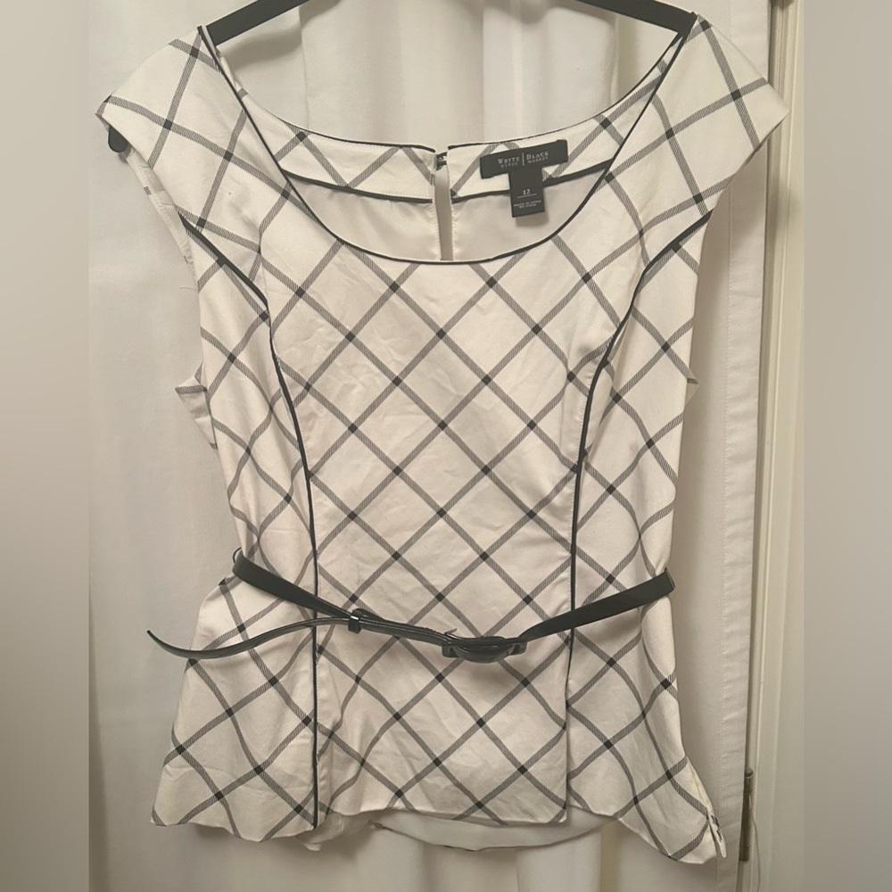 White House Black Market Checkered top